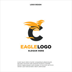 Initial C eagle logo vector