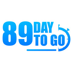 Day to go label, red flat with alarm clock, promotion icon, Vector stock illustration: For any kind of promotion