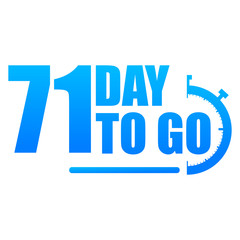 Day to go label, red flat with alarm clock, promotion icon, Vector stock illustration: For any kind of promotion