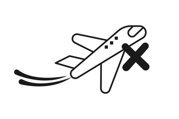 Avoid traveling icon vector 