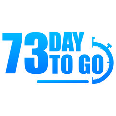 Day to go label, red flat with alarm clock, promotion icon, Vector stock illustration: For any kind of promotion