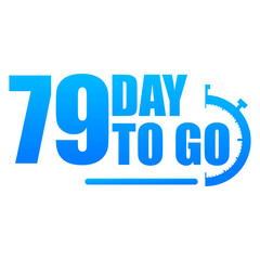 Day to go label, red flat with alarm clock, promotion icon, Vector stock illustration: For any kind of promotion