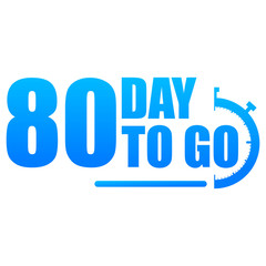 Day to go label, red flat with alarm clock, promotion icon, Vector stock illustration: For any kind of promotion