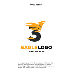 Initial 3 eagle logo vector