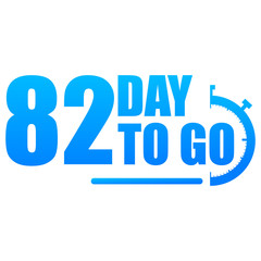 Day to go label, red flat with alarm clock, promotion icon, Vector stock illustration: For any kind of promotion