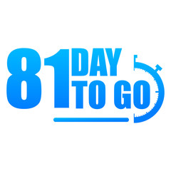 Day to go label, red flat with alarm clock, promotion icon, Vector stock illustration: For any kind of promotion