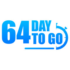 Day to go label, red flat with alarm clock, promotion icon, Vector stock illustration: For any kind of promotion