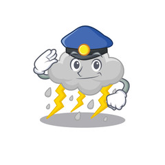 Police officer mascot design of cloud stormy wearing a hat