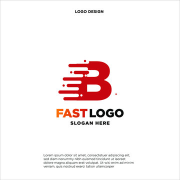 fast move abstract B initial tech logo vector template