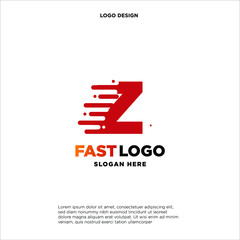 fast move abstract Z initial tech logo vector template