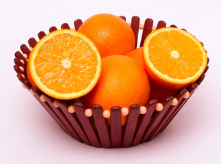 Fresh tangerines in a beautiful basket