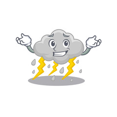 A picture of grinning cloud stormy cartoon design concept
