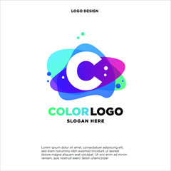 Abstract C Initial logo designs concept vector, Colorful C initial logo designs