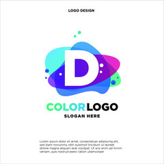 Obraz premium Abstract D Initial logo designs concept vector, Colorful D initial logo designs