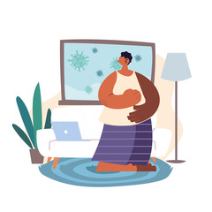 man working at home, quarantine by coronavirus