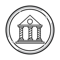 Bank building line icon