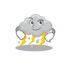 A mascot design of cloud stormy having confident gesture