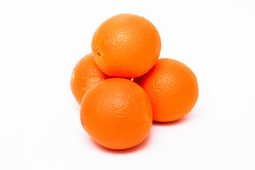 Fresh and tasty oranges with white background