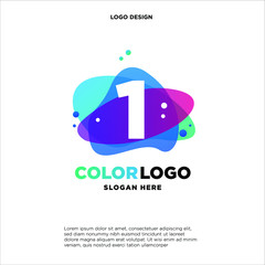 Abstract 1 Initial logo designs concept vector, Colorful D initial logo designs