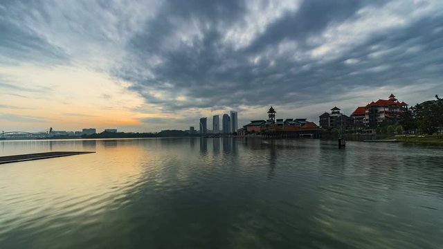 Beautiful sunrise in Putrajaya. Pullman lakeside. 