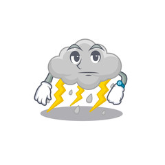 Mascot design of cloud stormy showing waiting gesture