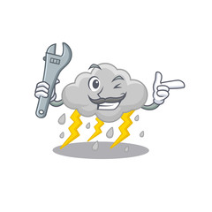 A picture of cloud stormy mechanic mascot design concept