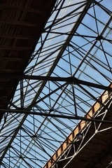 roof construction of an industry hall