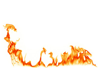 Fire on a white background.