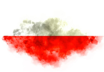 Polish flag performed from color smoke on the white background. Abstract symbol. © Sergey Fedoskin