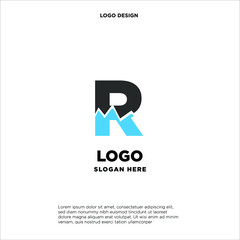 Mountain Logo Design Template Inspiration, R Letter