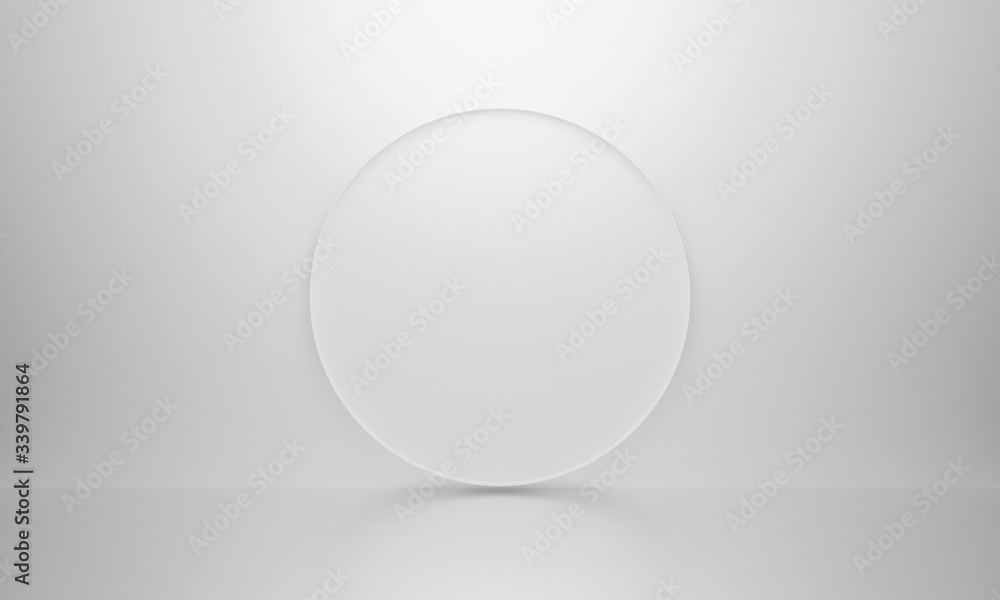 Fototapete 3d white isolated background texture. art 3d rendering interior. realistic blank round and reflectio