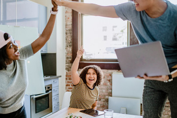 Team high five for success