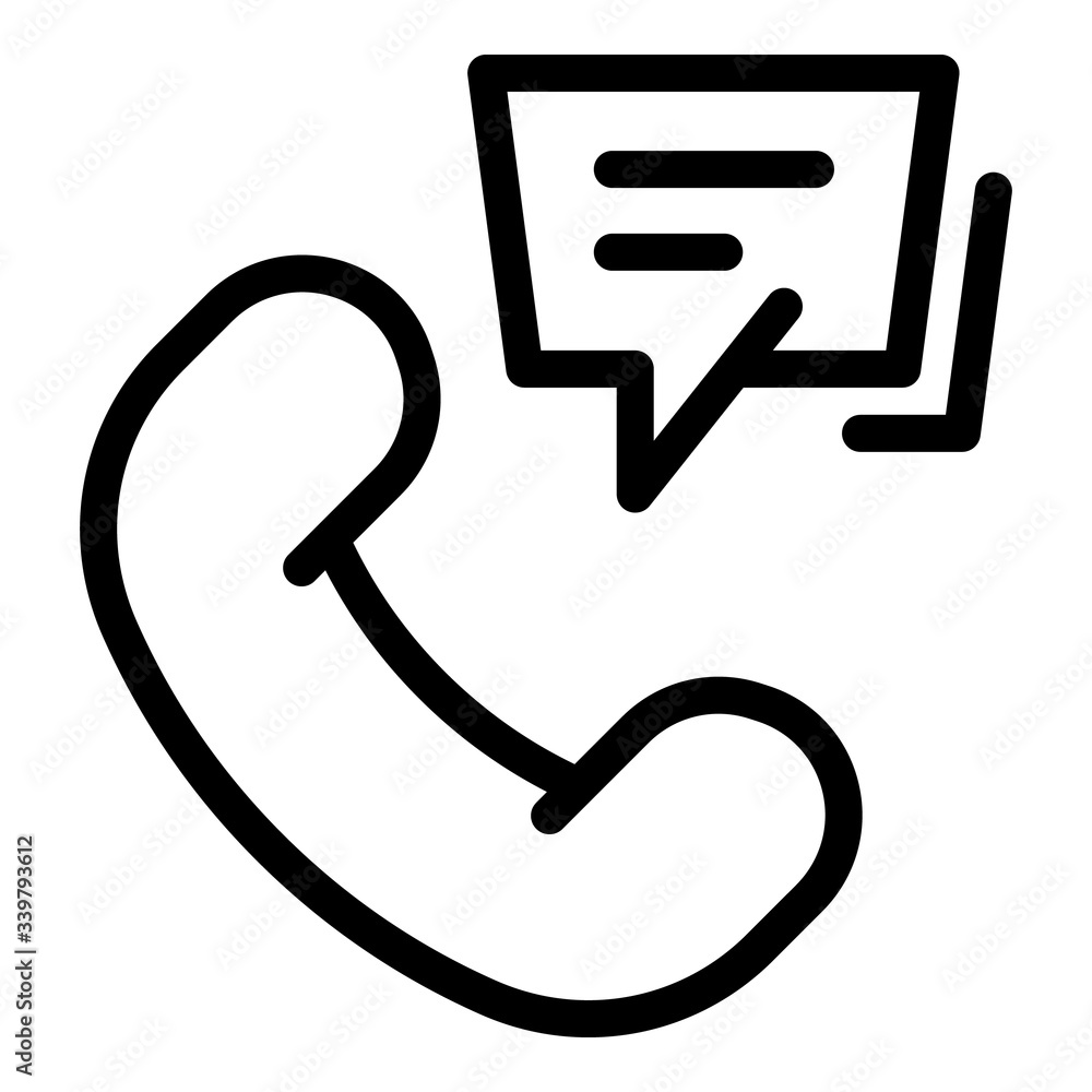 Poster phone call icon. outline phone call vector icon for web design isolated on white background
