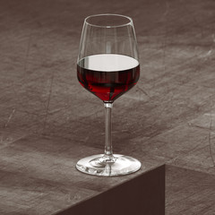 Artwork glass of wine, expensive alcohol drink abstract wineglass concept for bar decoration, minimal art still life winery poster, 3d rendering