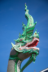 Fototapeta premium The art architecture of Thailand that is a serpent-like serpent is located at Ban Den Temple.