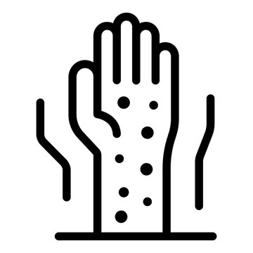 recommend clip art: Chicken pox hand icon. Outline chicken pox hand vector icon for web design isolated on white background