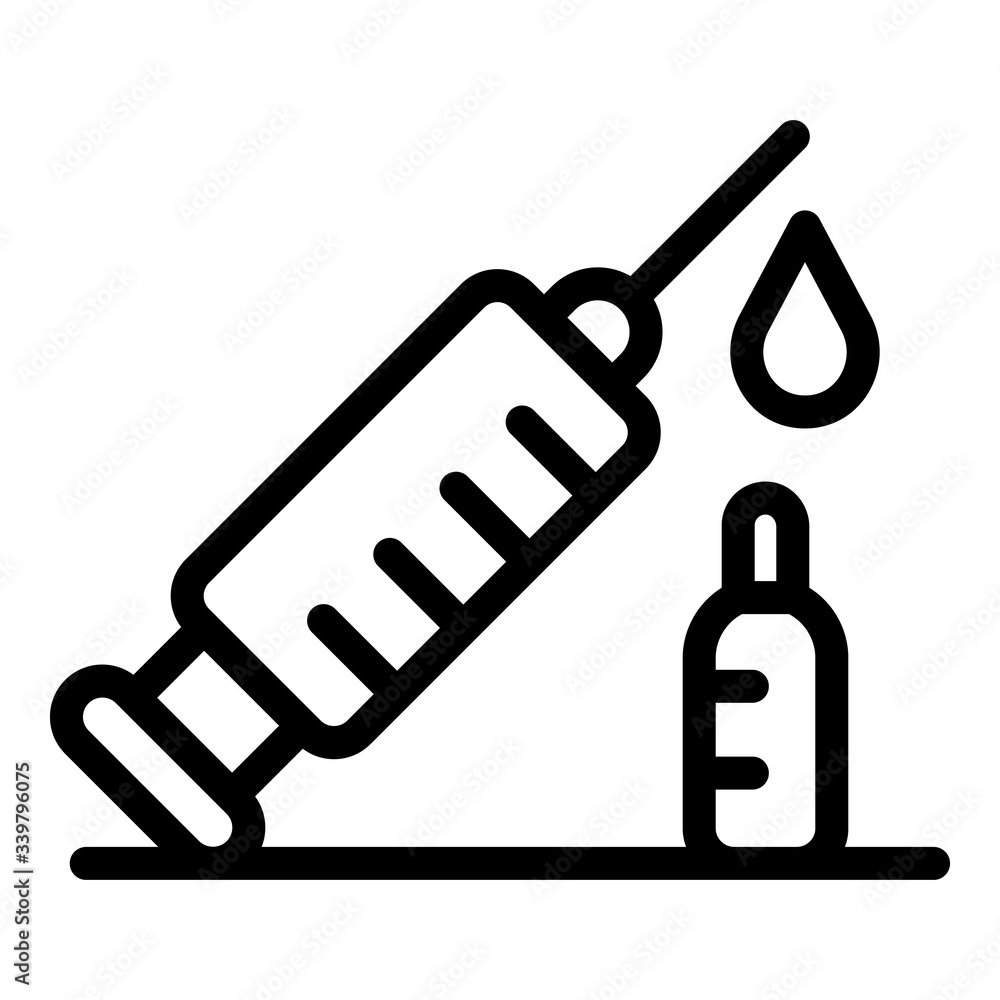 Poster syringe injection icon. outline syringe injection vector icon for web design isolated on white backg