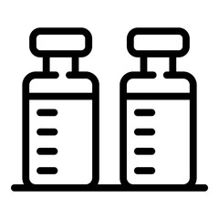 Drug ampules icon. Outline drug ampules vector icon for web design isolated on white background