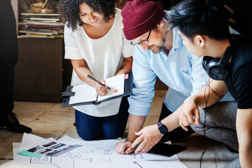 Startup team working on a project