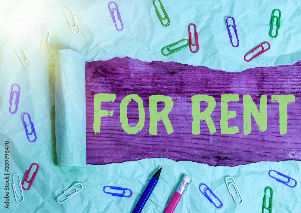 Poster text sign showing for rent. business photo text when you make property available for purchasing temp