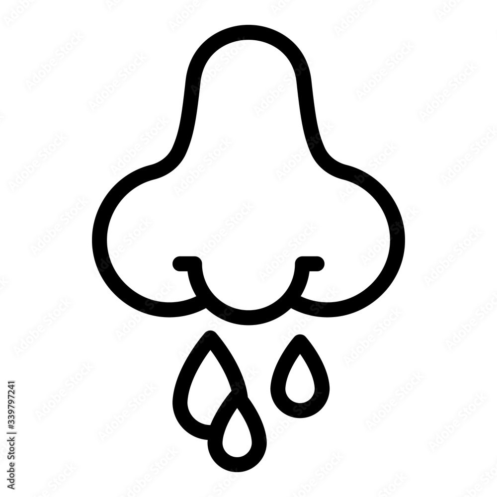 Poster snot nose icon. outline snot nose vector icon for web design isolated on white background