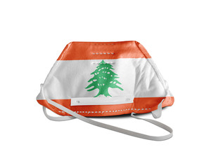 Lebanon flag on anti pollution mask medical protection