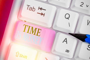 Conceptual hand writing showing Time Is Money. Concept meaning to do things as quickly as posibble...
