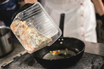 cooking in the kitchen