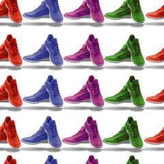 colorful sneakers isolated pattern sport footwear shopping