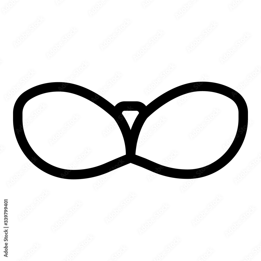 Poster stick on bra icon. outline stick on bra vector icon for web design isolated on white background