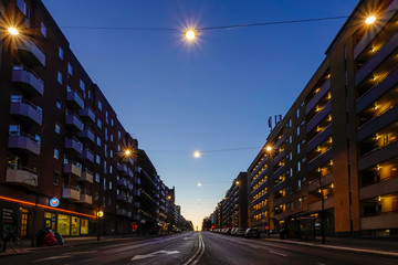 Stockholm, Sweden Hornsgatan, a main street on the island of Sodermalm at dawn,