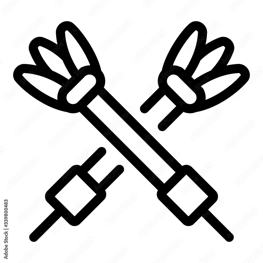 Aufkleber two darts icon. outline two darts vector icon for web design isolated on white background