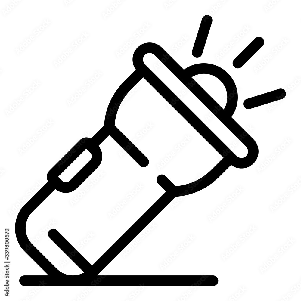 Aufkleber flashlight icon. outline flashlight vector icon for web design isolated on white background
