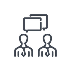 Speaking People line icon. Communication vector outline sign.